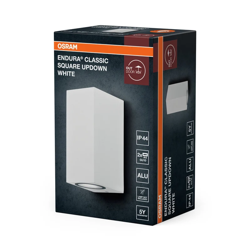 OSRAM ENDURA Square Updown lampada da parete esterna, bianca, GU10