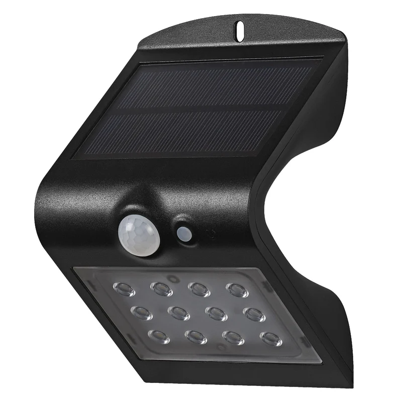 OSRAM ENDURA Faro a LED con sensore solare, nero, 1,5W, 200lm