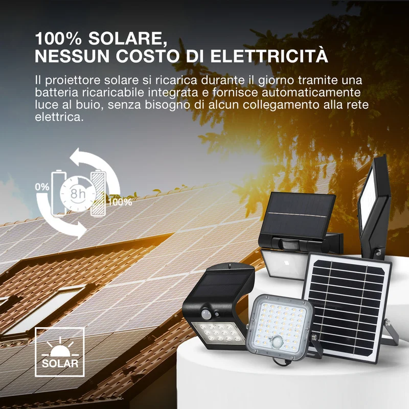 OSRAM ENDURA Faro a LED con sensore solare, nero, 1,5W, 200lm