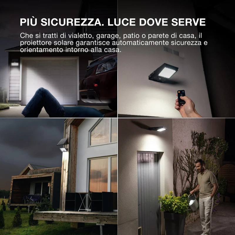 OSRAM ENDURA Faro a LED con sensore solare, nero, 1,5W, 200lm