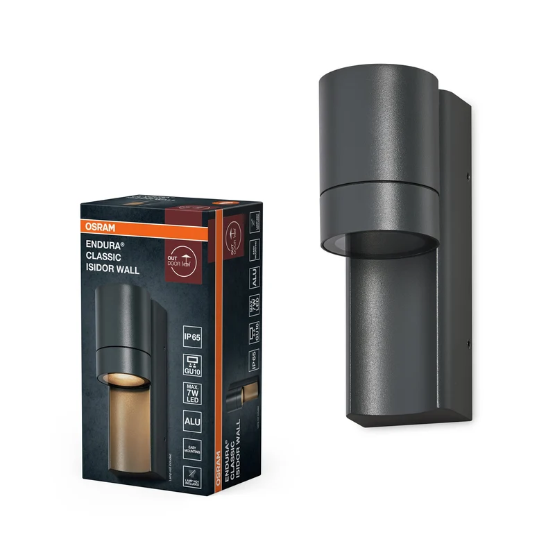 OSRAM ENDURA CLASSIC ISIDOR W lampada da parete esterna, grigio scuro