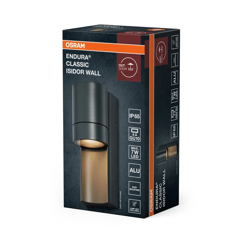 OSRAM ENDURA CLASSIC ISIDOR W lampada da parete esterna, grigio scuro