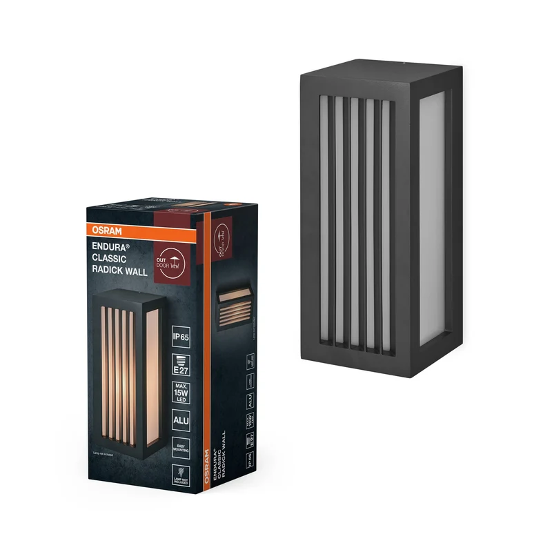 OSRAM ENDURA CLASSIC RADICK W lampada da parete esterna, grigio scuro