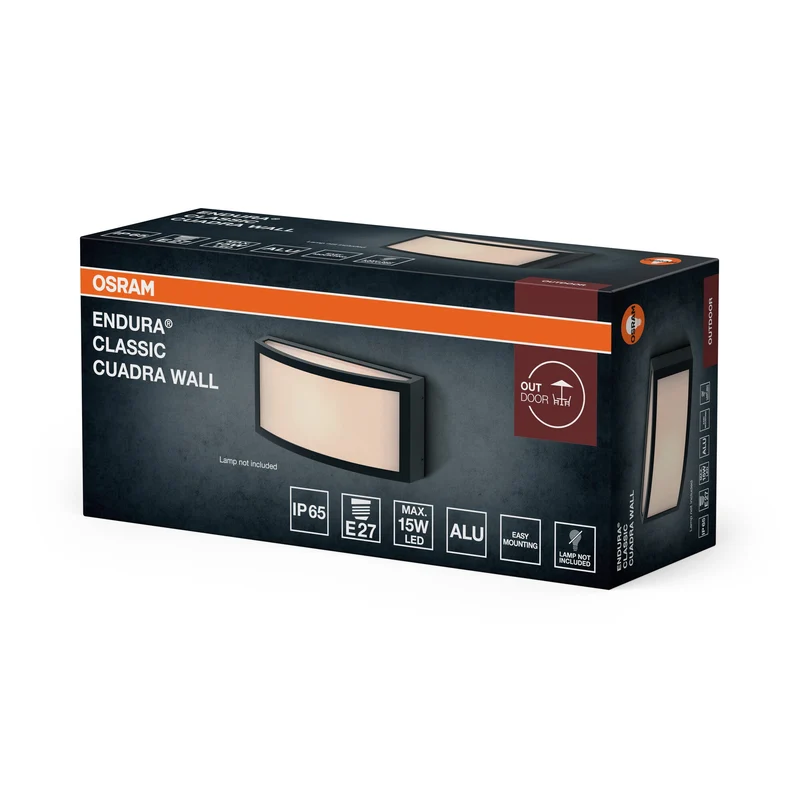 OSRAM ENDURA CLASSIC CUADRA lampada da parete esterna, grigio scuro