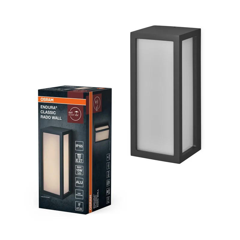 OSRAM ENDURA CLASSIC RADO W lampada da parete esterna, grigio scuro