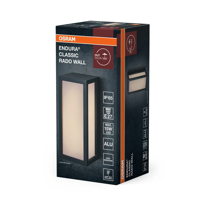 OSRAM ENDURA CLASSIC RADO W lampada da parete esterna, grigio scuro