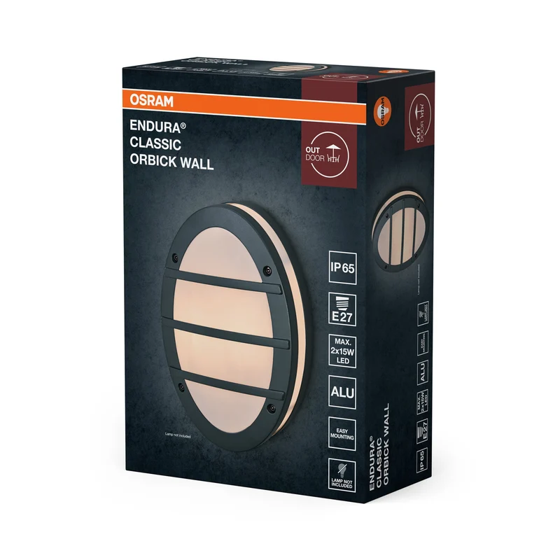 OSRAM ENDURA CLASSIC ORBICK W lampada da parete esterna, grigio scuro