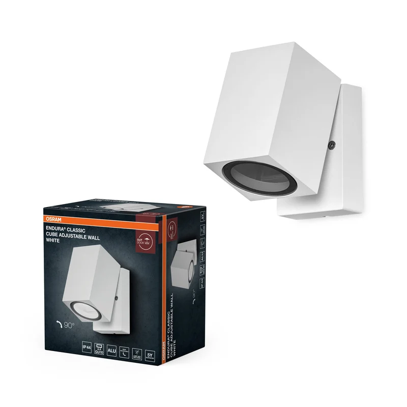 OSRAM ENDURA Classic Cube lampada da parete esterna, bianca, GU10