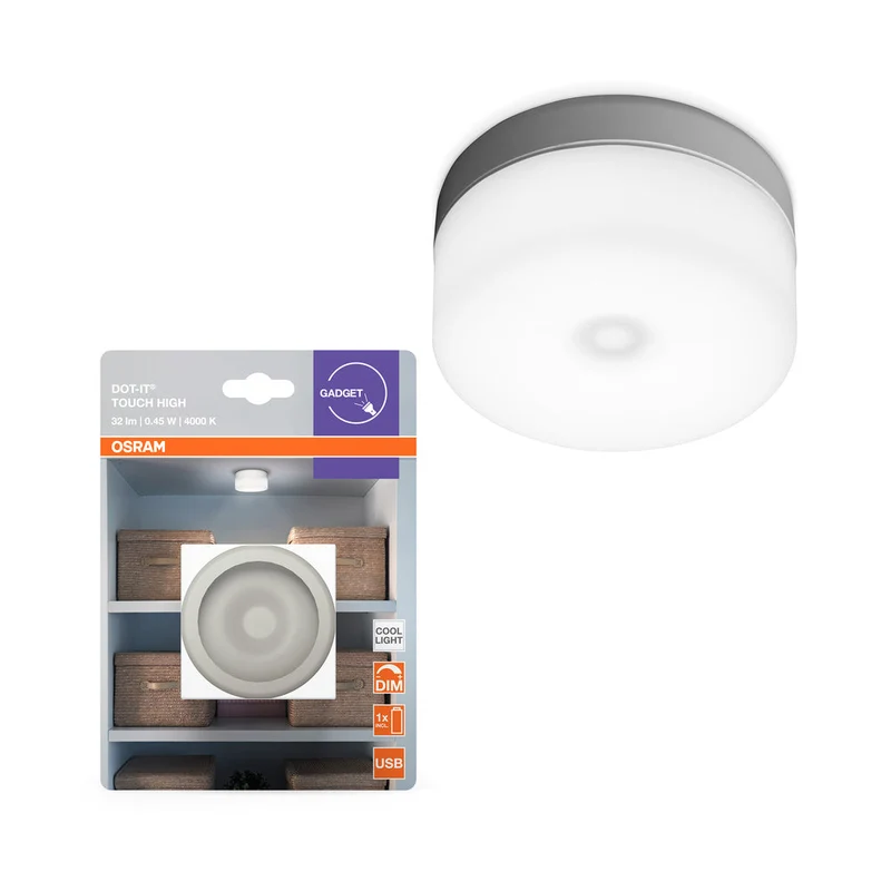 OSRAM DOT-it touch alta batteria USB LED lampada per parete / sotto armadio 0,45W / 4000K bianco freddo