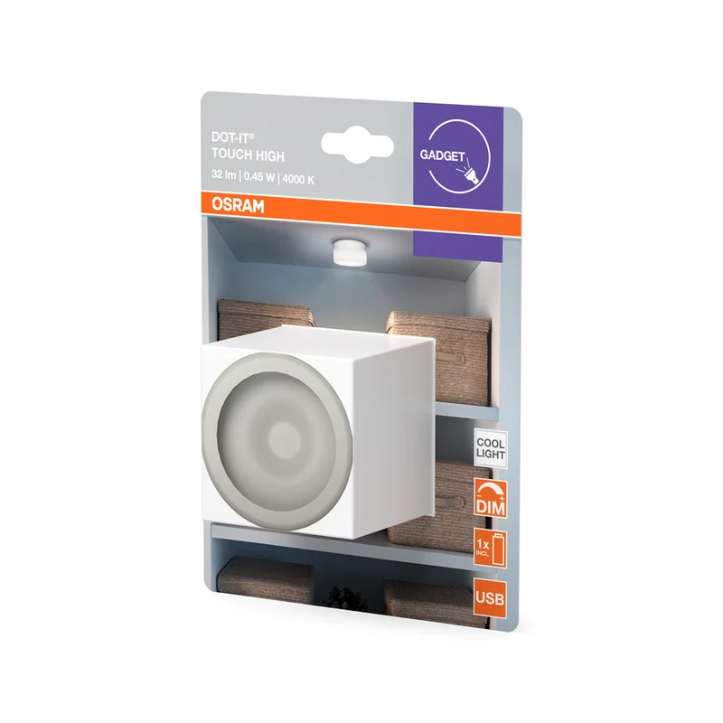 OSRAM DOT-it touch alta batteria USB LED lampada per parete / sotto armadio 0,45W / 4000K bianco freddo