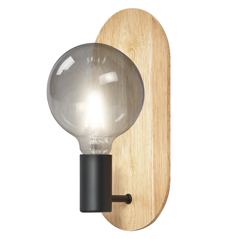 OSRAM DECOR Lampada da parete in legno, nero/legno, E27