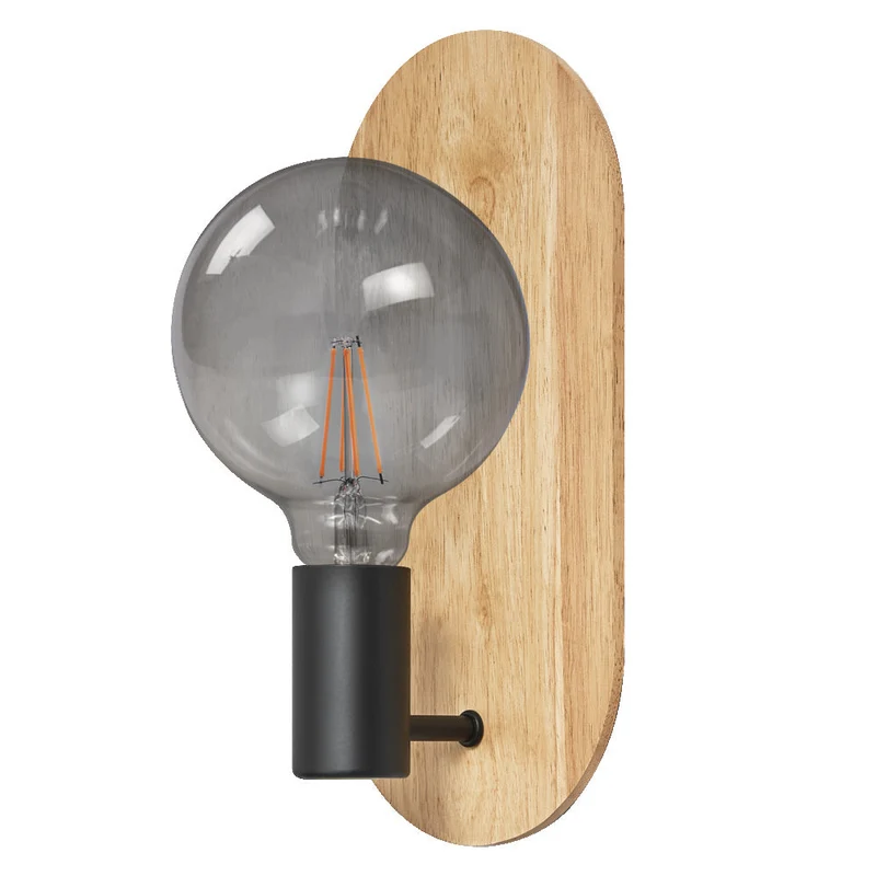 OSRAM DECOR Lampada da parete in legno, nero/legno, E27