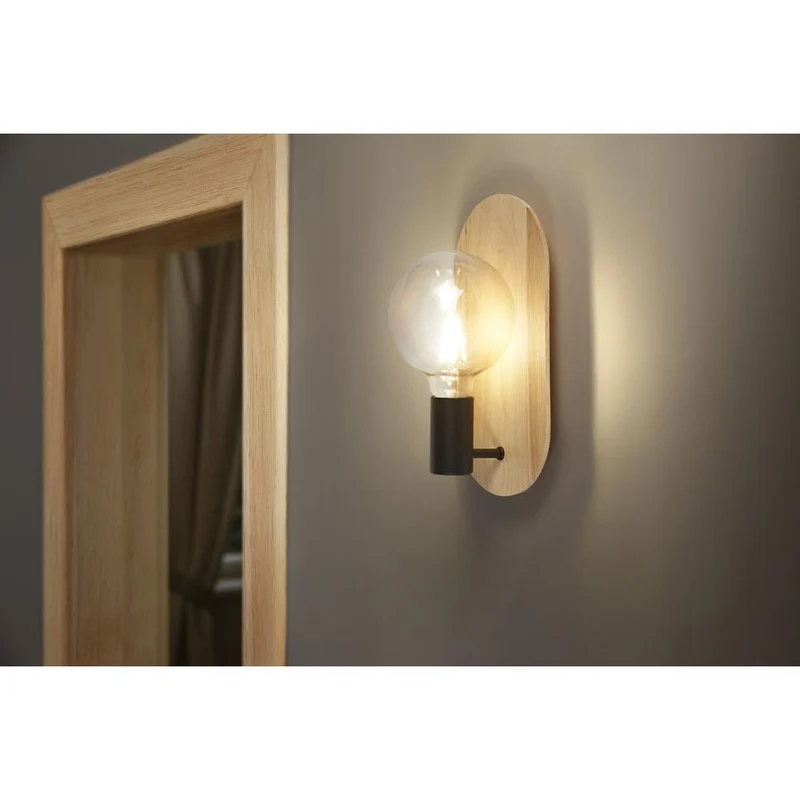 OSRAM DECOR Lampada da parete in legno, nero/legno, E27