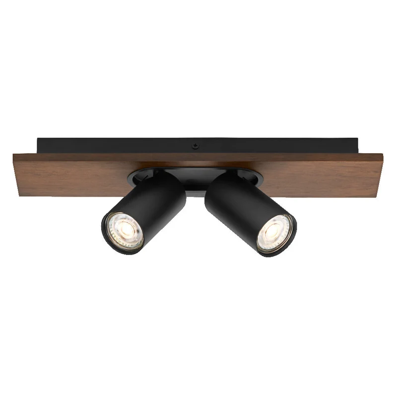OSRAM DECOR SPOT MERCURY lampada da soffitto, 2 x 3,4W, effetto legno, nero