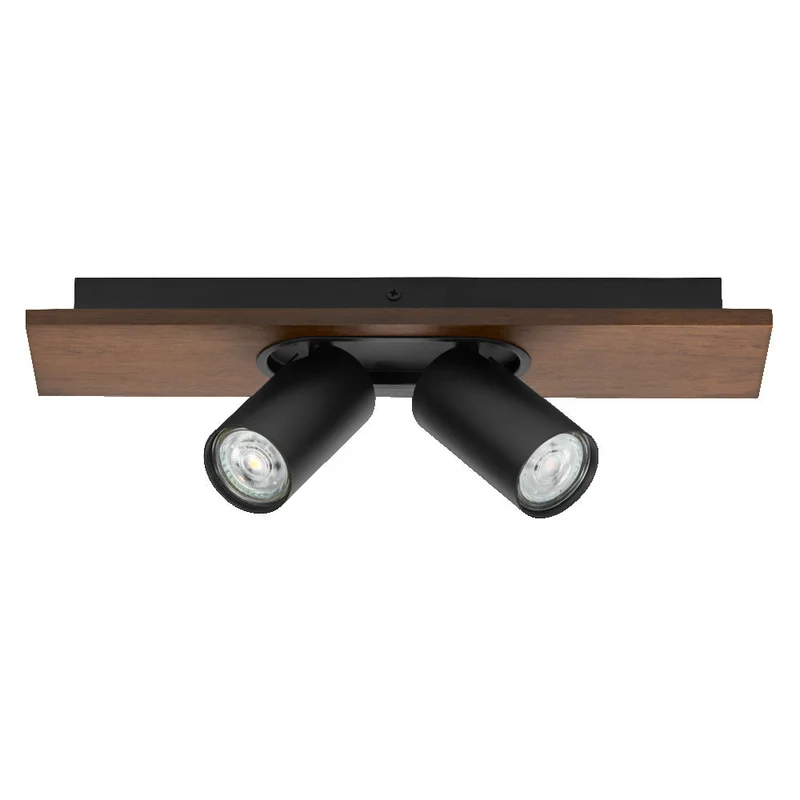 OSRAM DECOR SPOT MERCURY lampada da soffitto, 2 x 3,4W, effetto legno, nero
