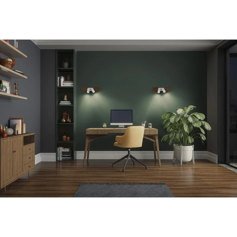 OSRAM DECOR SPOT MERCURY lampada da soffitto, 2 x 3,4W, effetto legno, bianco