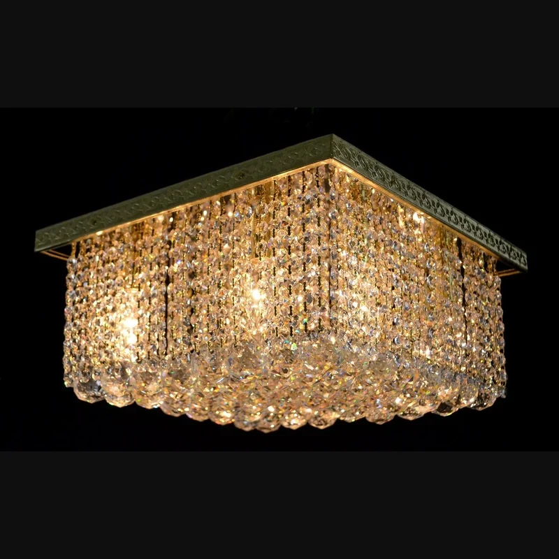Casa Padrino Luxus Barock Kristall Wandleuchte Gold 40 x 40 x H. 33 cm - Prunkvolle Messing Wandleuchte mit böhmischem Kristallglas - Barock Möbel - Edel & Prunkvoll