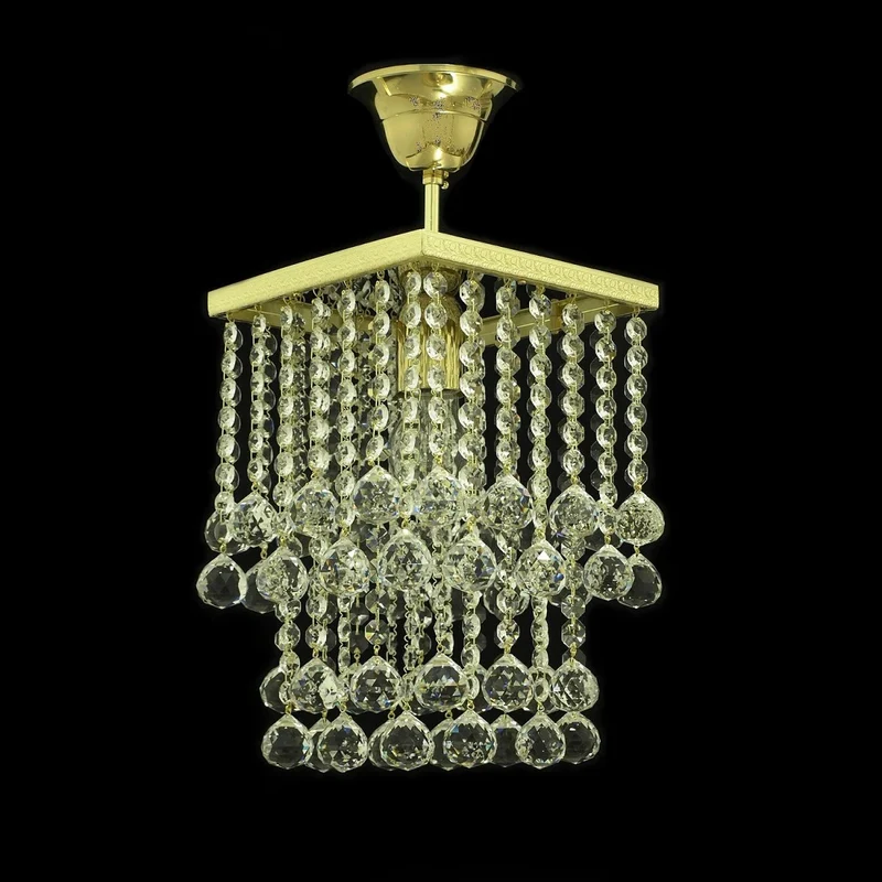 Casa Padrino Luxus Barock Kristall Kronleuchter Gold Ø 15 x H. 15 cm - Prunkvolle Messing Kronleuchter mit böhmischem Kristallglas - Barock Möbel - Edel & Prunkvoll