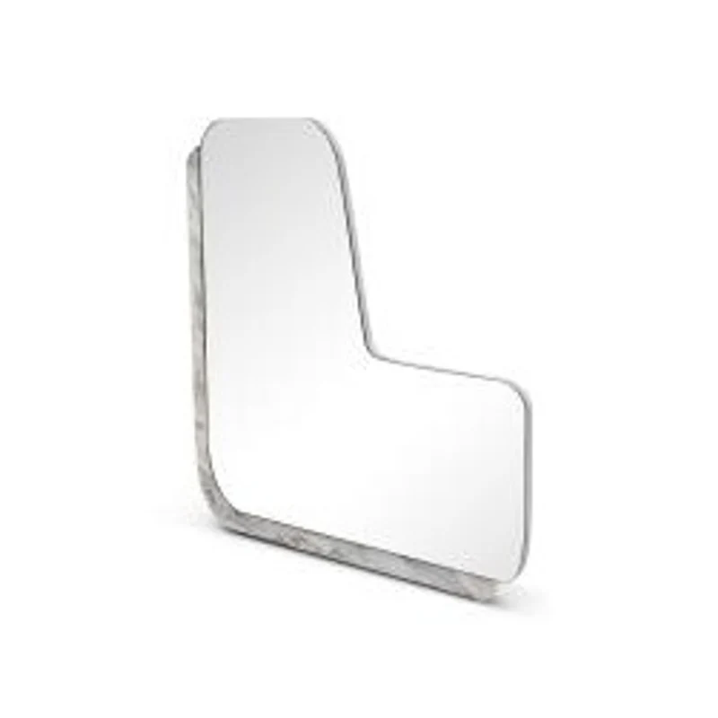 Casa Padrino Luxus Wandspiegel Weiß 70 x 70 x H. 4 cm - Wandspiegel mit Marmor - Moderne Wohnzimmer Möbel - Luxus Qualität