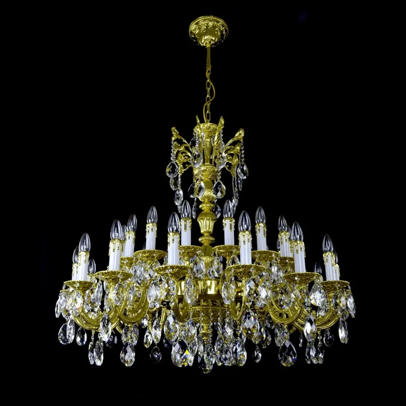 Casa Padrino Luxus Barock Kristall Kronleuchter Gold Ø 110 x H. 100 cm - Prunkvolle Messing Kronleuchter mit böhmischem Kristallglas - Barock Möbel - Edel & Prunkvoll