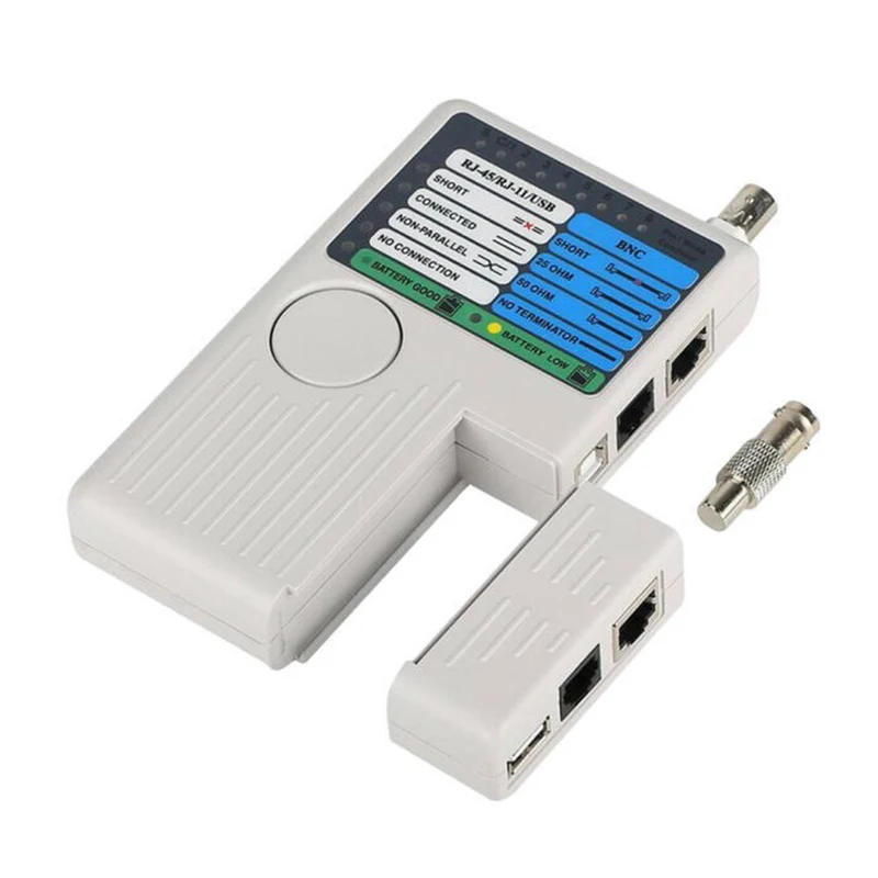 GBC Tester di cavi di rete con connettori RJ11, RJ45, USB, BNC, funzione rilevazione di connessione errata