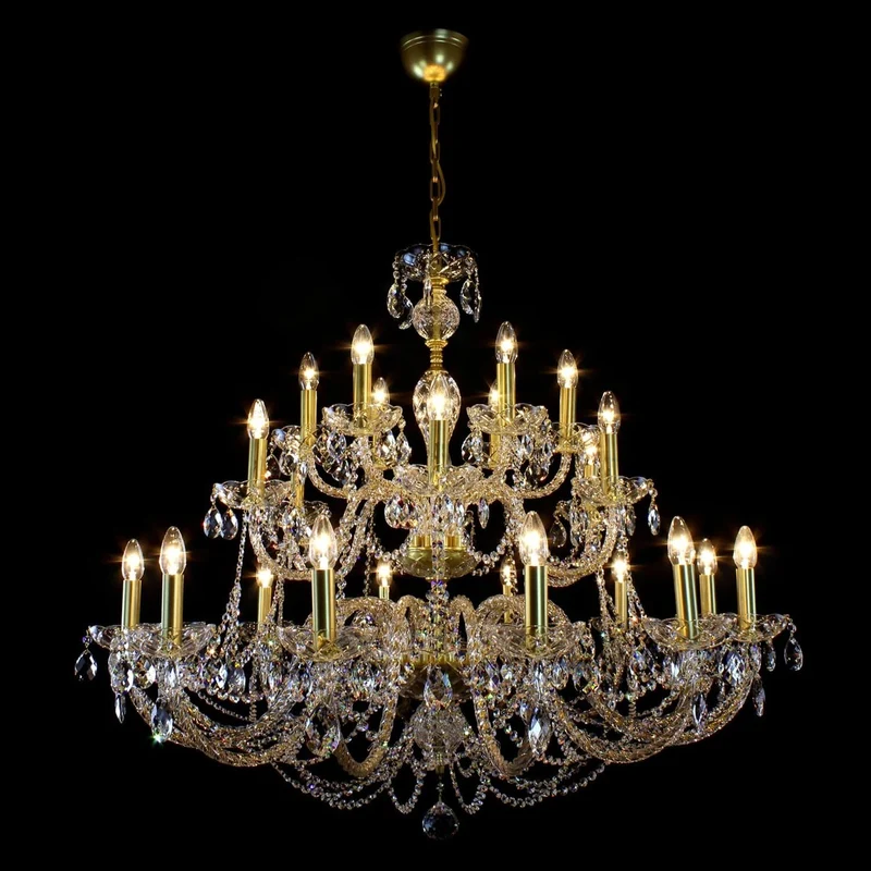Casa Padrino Luxus Barock Kristall Kronleuchter Gold Ø 105 x H. 90 cm - Prunkvolle Messing Kronleuchter mit böhmischem Kristallglas - Barock Möbel - Edel & Prunkvoll
