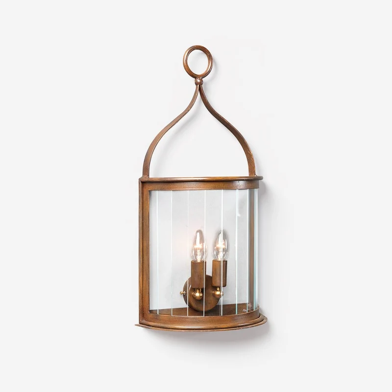 Casa Padrino Luxus Außen Laterne Rostbraun B. 28 x H. 58 cm - Handgefertigte Laterne aus Schmiedeeisen - Luxus Kollektion - Edel & Prunkvoll