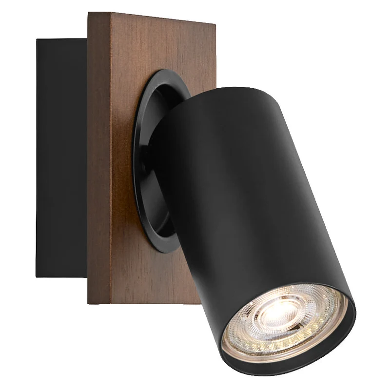 OSRAM DECOR SPOT MERCURY lampada da soffitto, 1 x 3,4W, effetto legno, nero