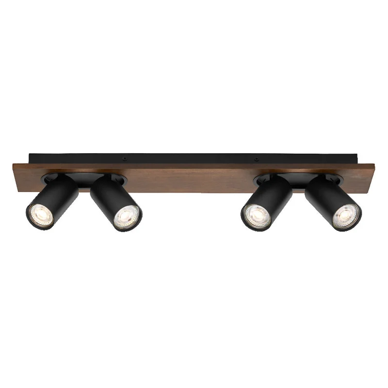 OSRAM DECOR SPOT MERCURY lampada da soffitto, 4 x 3,4W, effetto legno nero