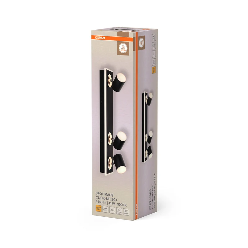 OSRAM DECOR SPOT MARS lampada da soffitto, 41W, 1.425lm, nero