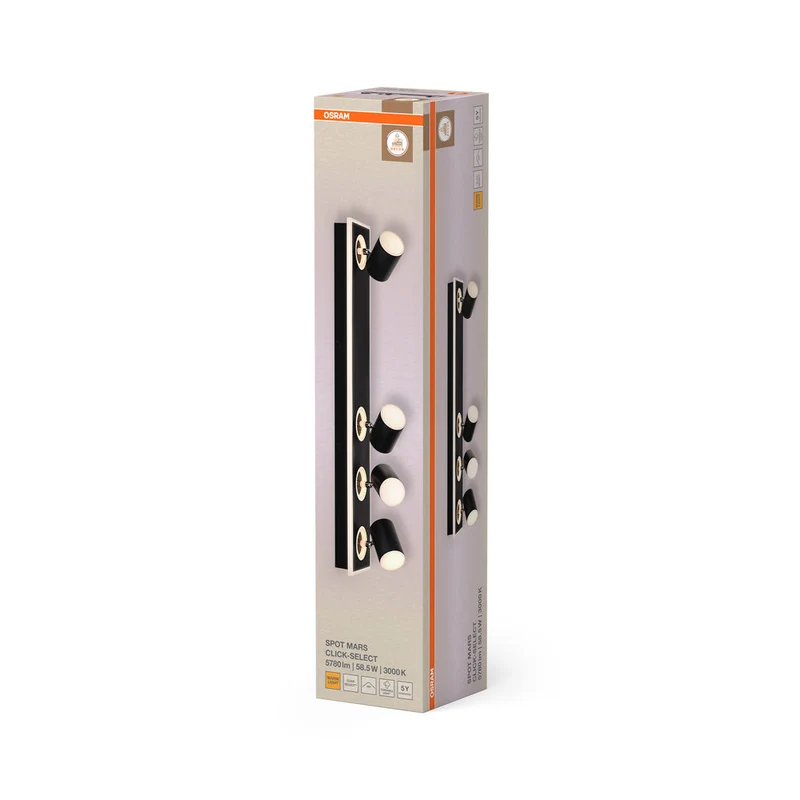 OSRAM DECOR SPOT MARS lampada da soffitto, 58,5W, 1.800lm, nero