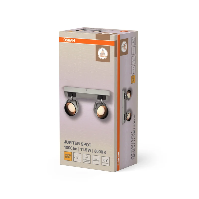 OSRAM DECOR SPOT JUPITER lampada da soffitto, 11,5W, 410lm, argento