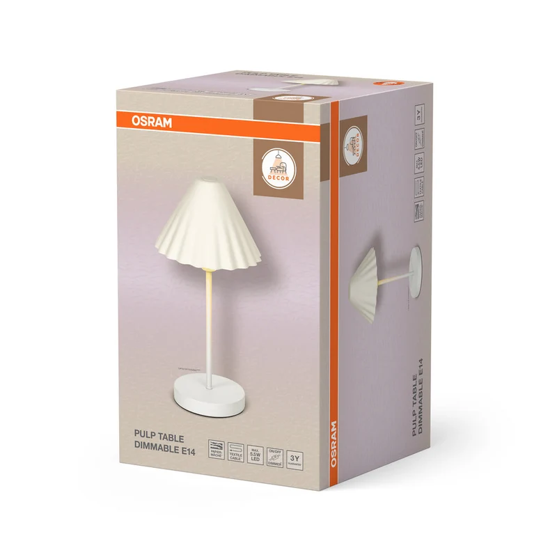 OSRAM DECOR Lampada da tavolo Decor Pulp bianca, E14, dimmerabile