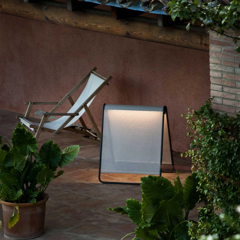 Cadaqués - Lampe d’extérieur LED en acier et textilène, style contemporain