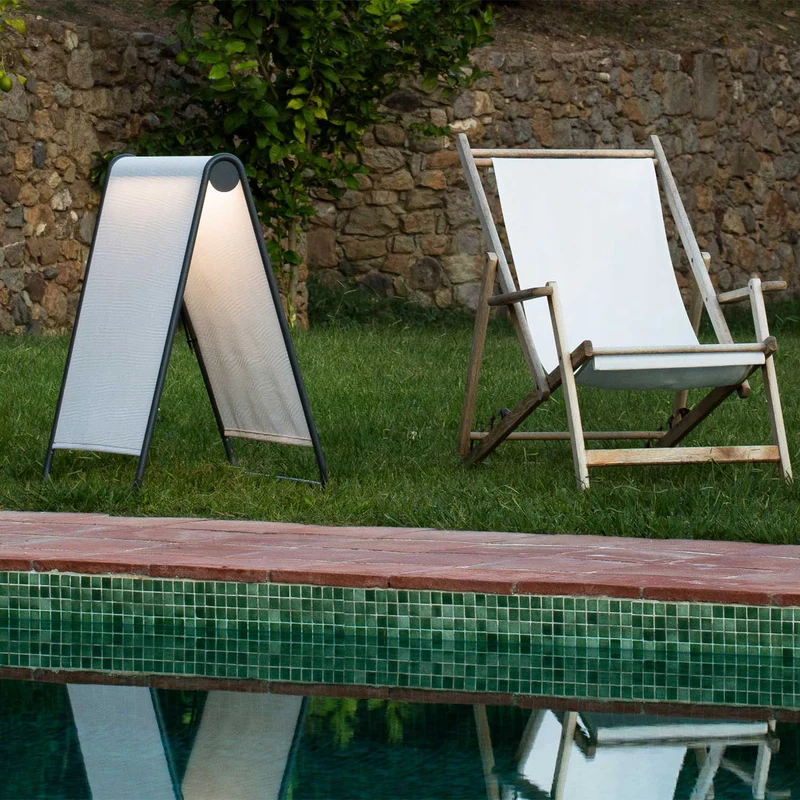 Cadaqués - Lampe d’extérieur LED en acier et textilène, style contemporain