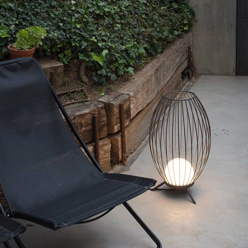 Cage - Lampe d’extérieur LED en aluminium, style contemporain