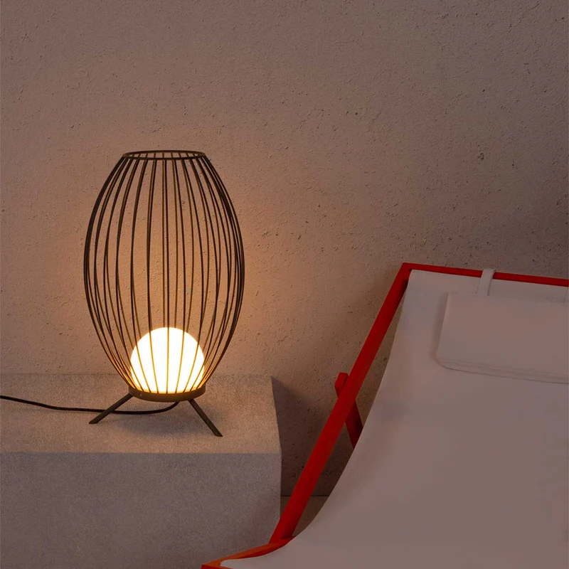 Cage - Lampe d’extérieur LED en aluminium, style contemporain