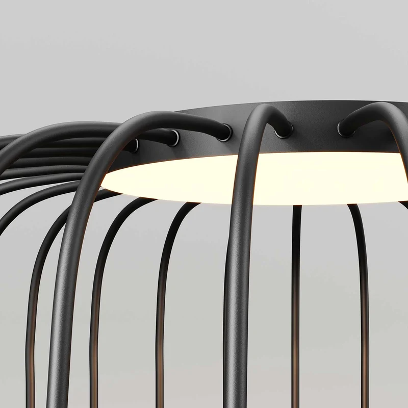 Wisp - Lampadaire LED d’extérieur ajouré en acier, style contemporain