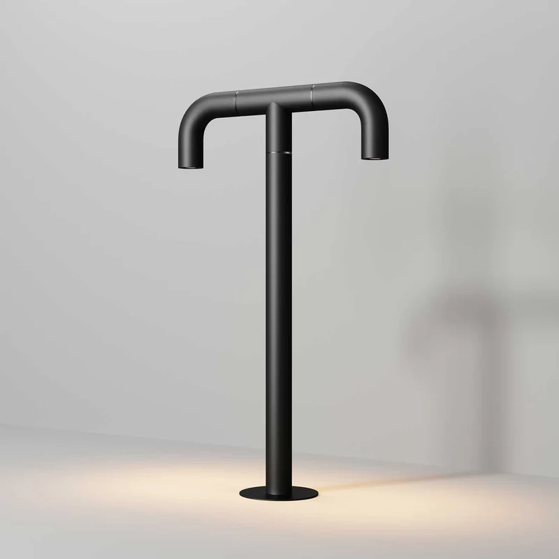 Sleek - Borne LED cubique en aluminium, style contemporain