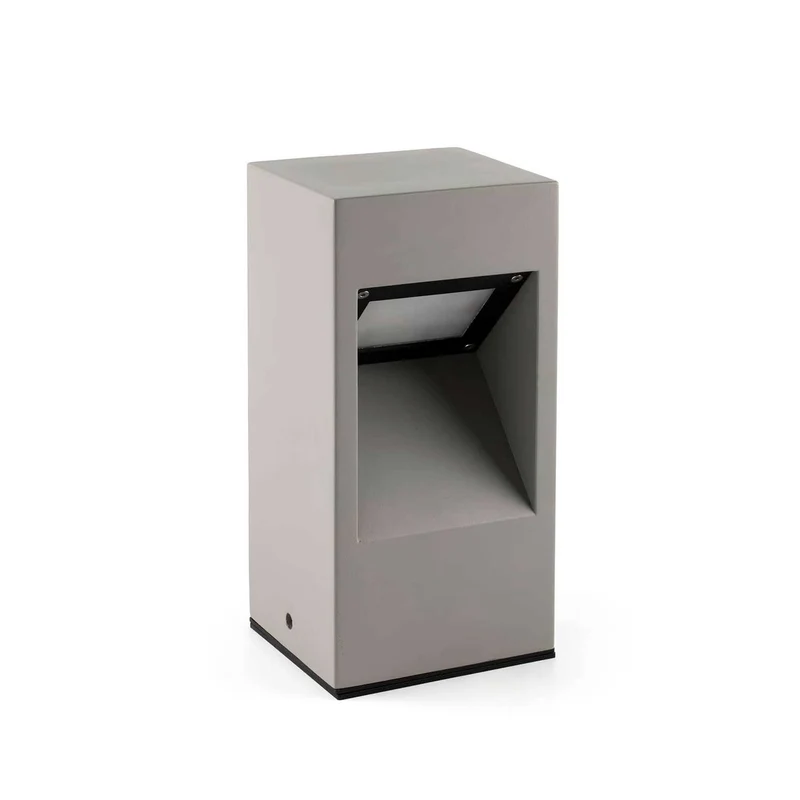 Cast - Borne LED en béton et acier, style contemporain