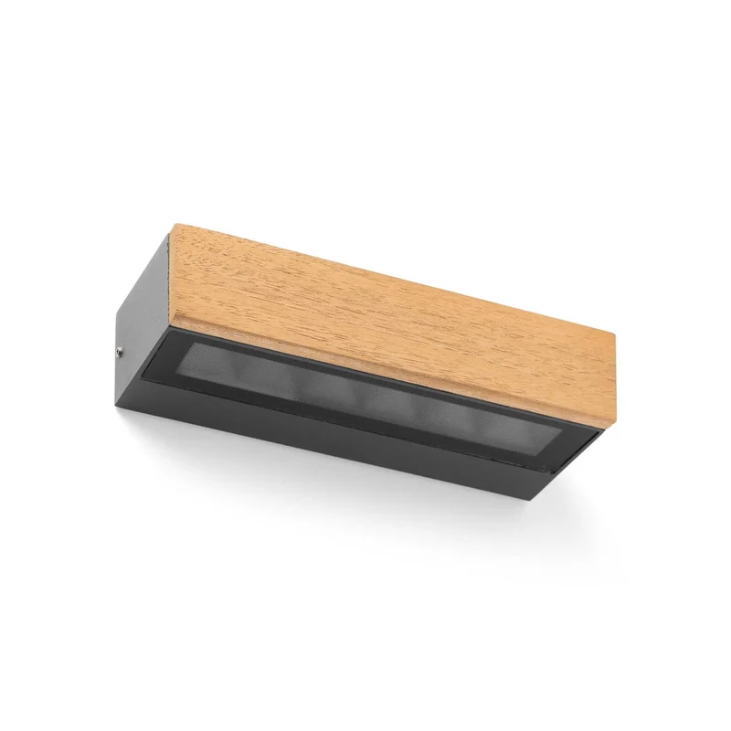 Doro - Applique murale LED d’extérieur en acier et bois, style contemporain
