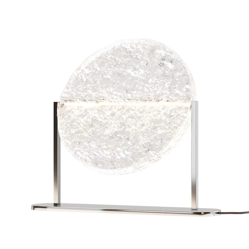 Mangata - Lampe à poser à verre martelé en métal et verre, style vintage