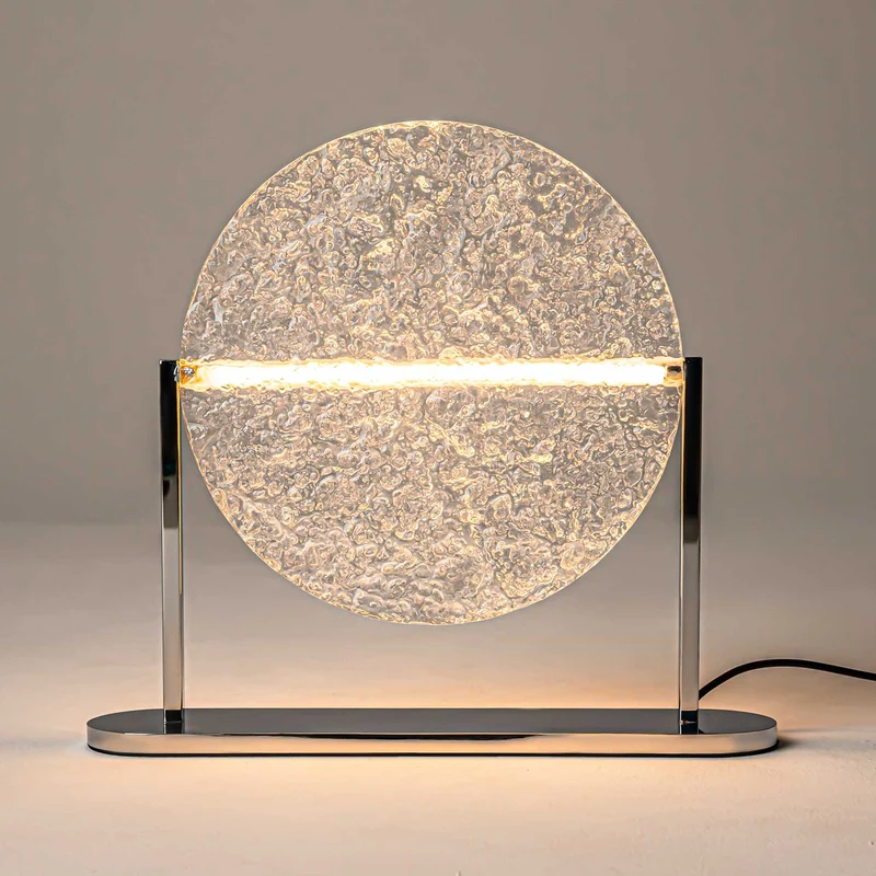 Mangata - Lampe à poser à verre martelé en métal et verre, style vintage