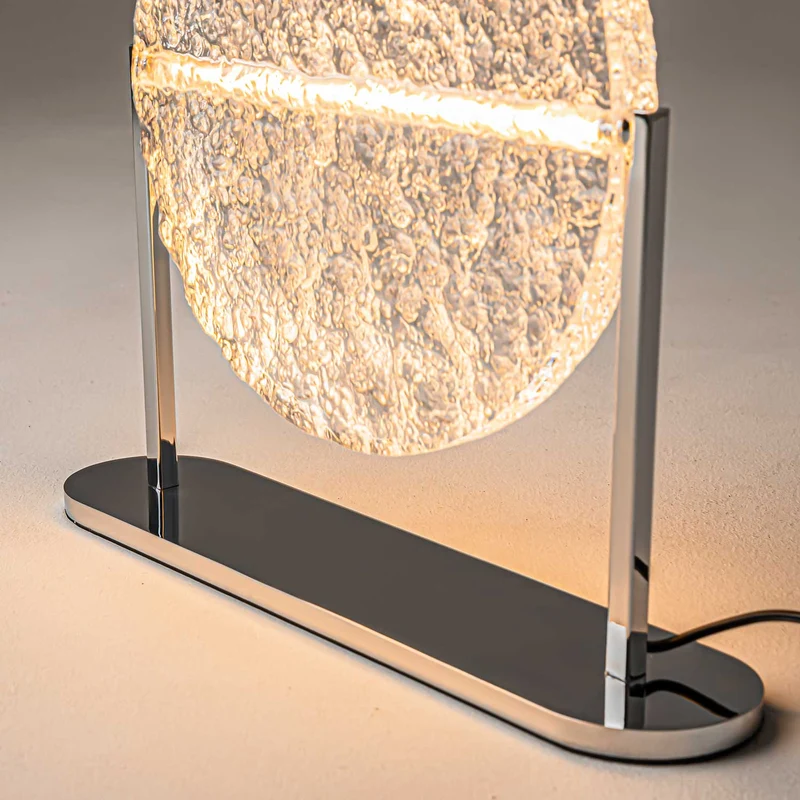 Mangata - Lampe à poser à verre martelé en métal et verre, style vintage