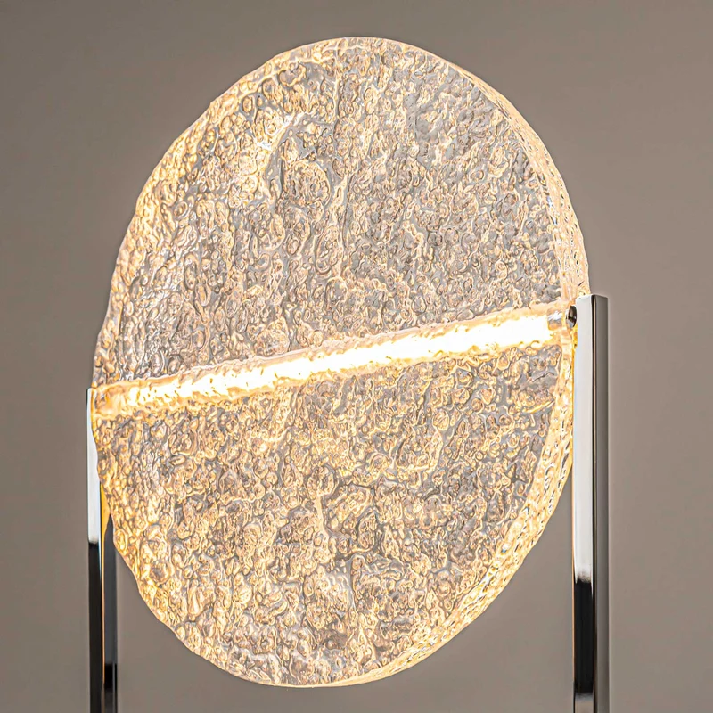 Mangata - Lampe à poser à verre martelé en métal et verre, style vintage