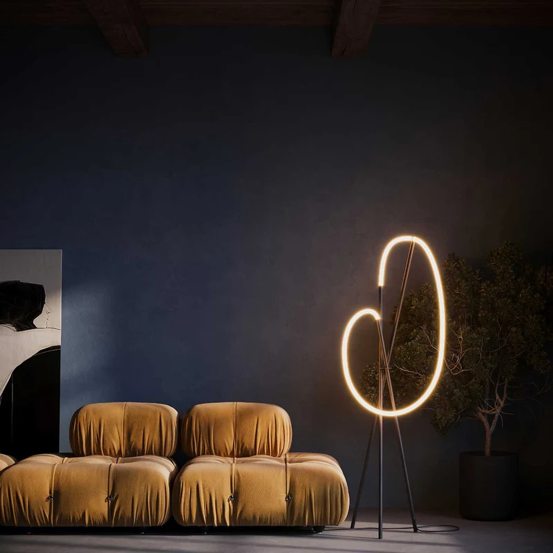 Crochet - Lampadaire LED flexible en aluminium, style contemporain