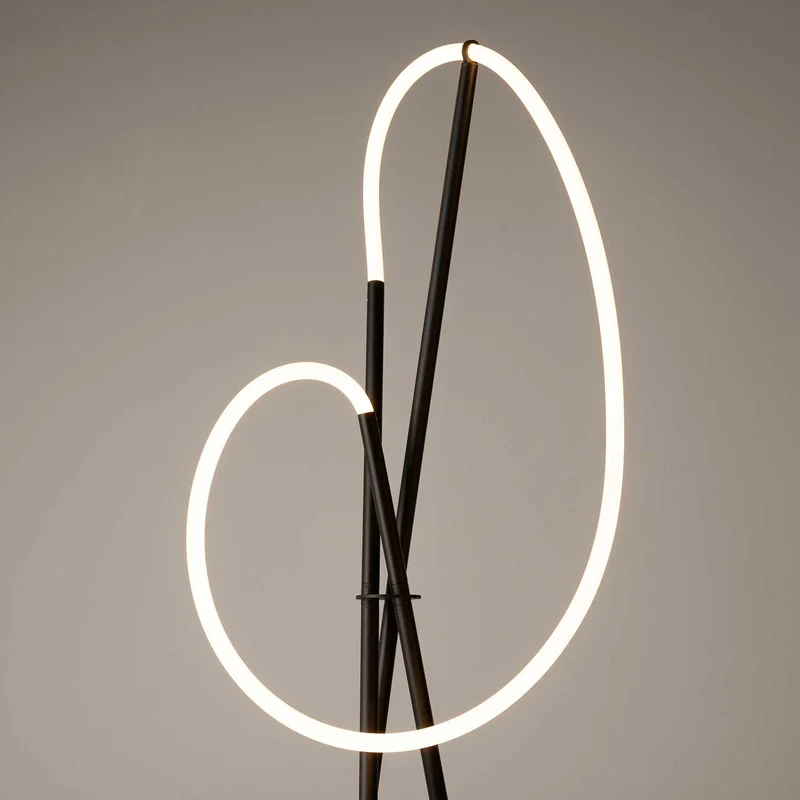 Crochet - Lampadaire LED flexible en aluminium, style contemporain
