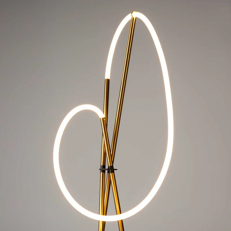 Crochet - Lampadaire LED flexible en aluminium, style contemporain