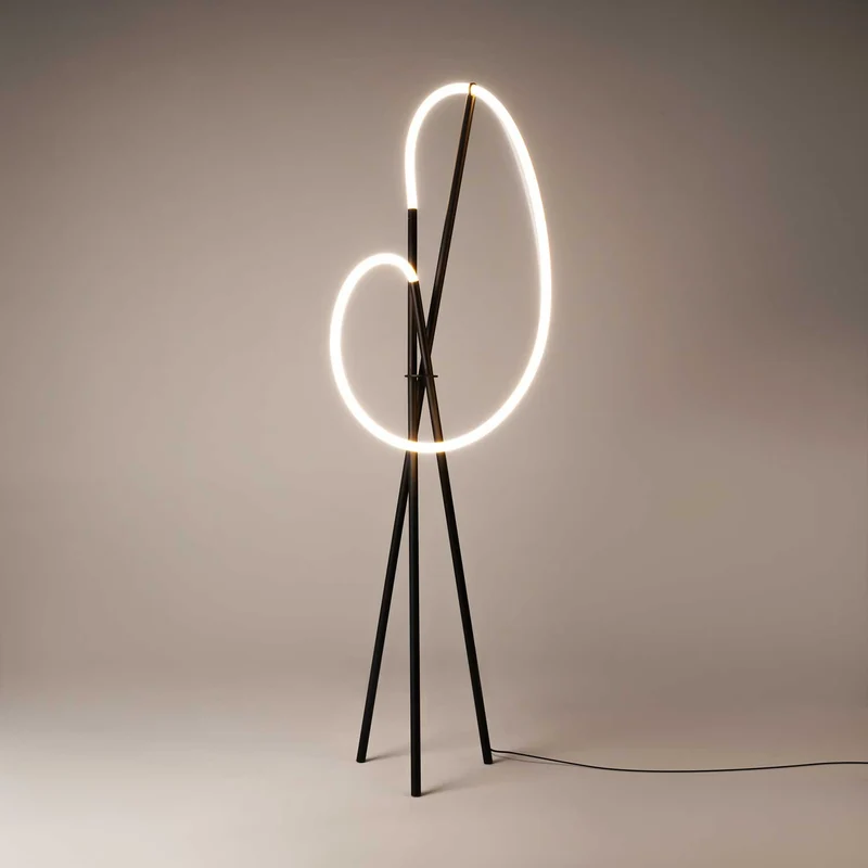 Crochet - Lampadaire LED flexible en aluminium, style contemporain