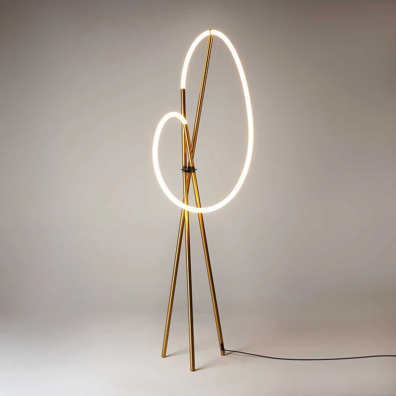 Crochet - Lampadaire LED flexible en aluminium, style contemporain